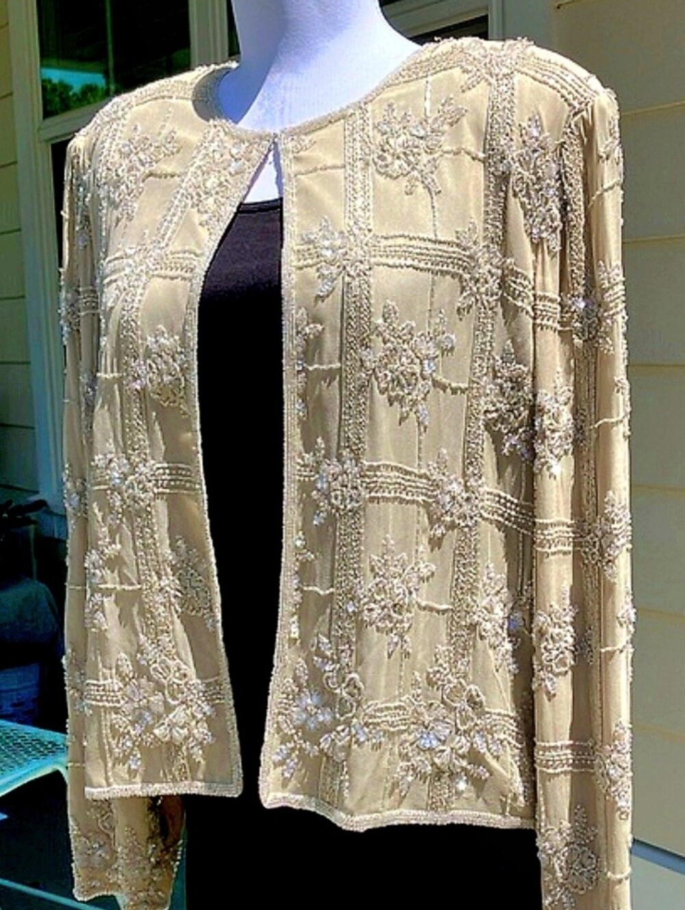Adrianna Papell Silk Beaded Jacket